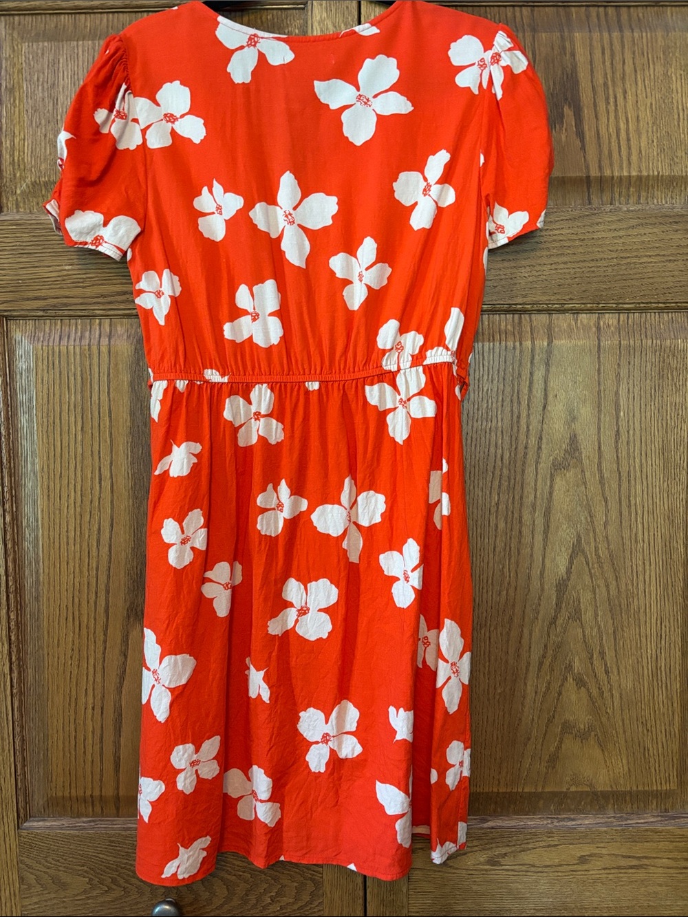SO Orange Floral Button-Front Tie-Waist Dress - Picture 2 of 8